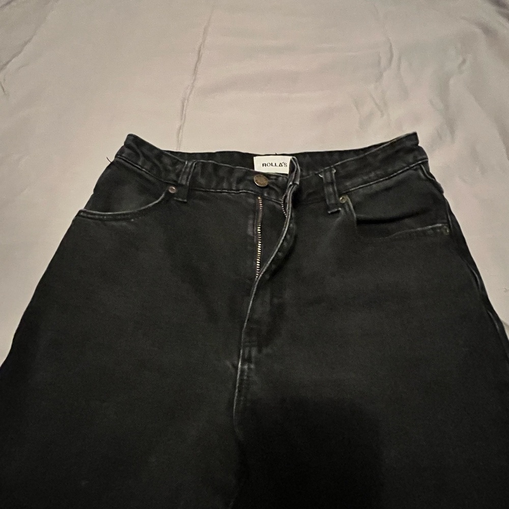 Rolla's Dusters Jeans Womens 28 Black High Rise Slim Bootcut Stretch Denim